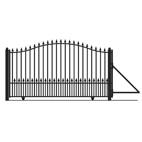 Aleko DG18MUNSSLAC1500 Munich Style Iron 18' Driveway Gate with Gate Opener DG18MUNSSLAC1500